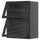 METOD - METOD Wall cab horizontal w 2 glass doors, black-grey/Hejsta anthracite reeded glass, 60x80 cm