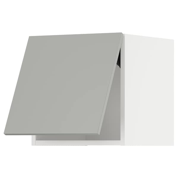 METOD - Wall cabinet horizontal w push-open, white/Havstorp light grey, 40x40 cm