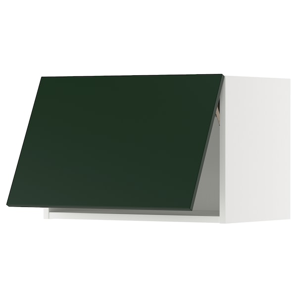 METOD - Wall cabinet horizontal w push-open, white/Havstorp deep green, 60x40 cm