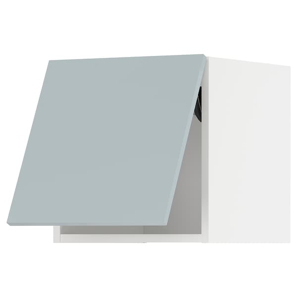 METOD - Wall cabinet horizontal w push-open, white/Kallarp light grey-blue, 40x40 cm