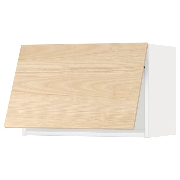 METOD - METOD Wall cabinet horizontal, white/Askersund light ash effect, 60x40 cm