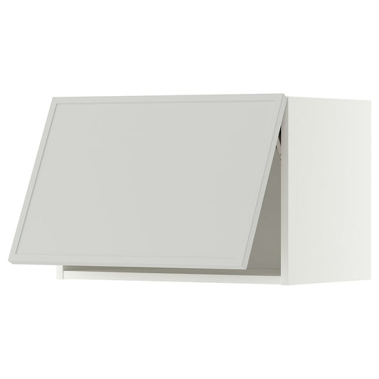 METOD wall cabinet horizontal, white/Aspudden light grey, 60x40 cm