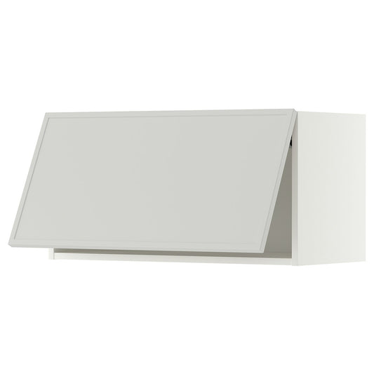 METOD wall cabinet horizontal, white/Aspudden light grey, 80x40 cm