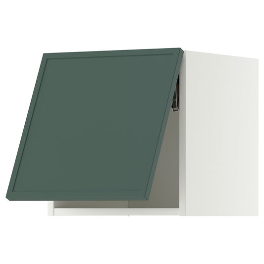 METOD wall cabinet horizontal, white/Aspudden dark grey-green, 40x40 cm