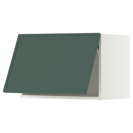 METOD wall cabinet horizontal, white/Aspudden dark grey-green, 60x40 cm