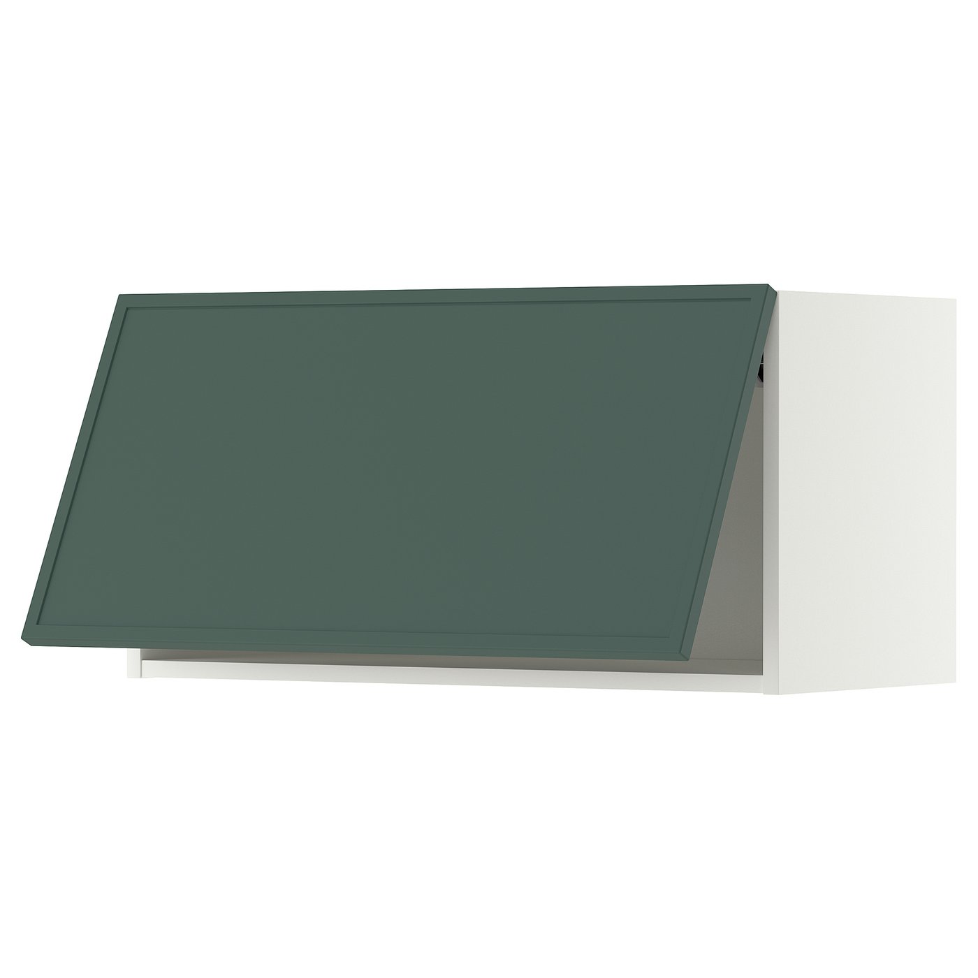 METOD wall cabinet horizontal, white/Aspudden dark grey-green, 80x40 cm