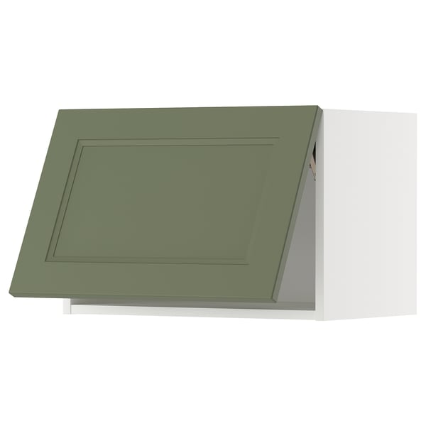 METOD wall cabinet horizontal, white/Axstad grey-green, 60x40 cm