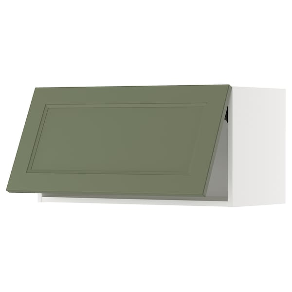 METOD - METOD Wall cabinet horizontal, white/Axstad grey-green, 80x40 cm