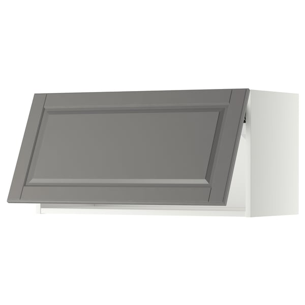 METOD - METOD Wall cabinet horizontal, white/Bodbyn grey, 80x40 cm