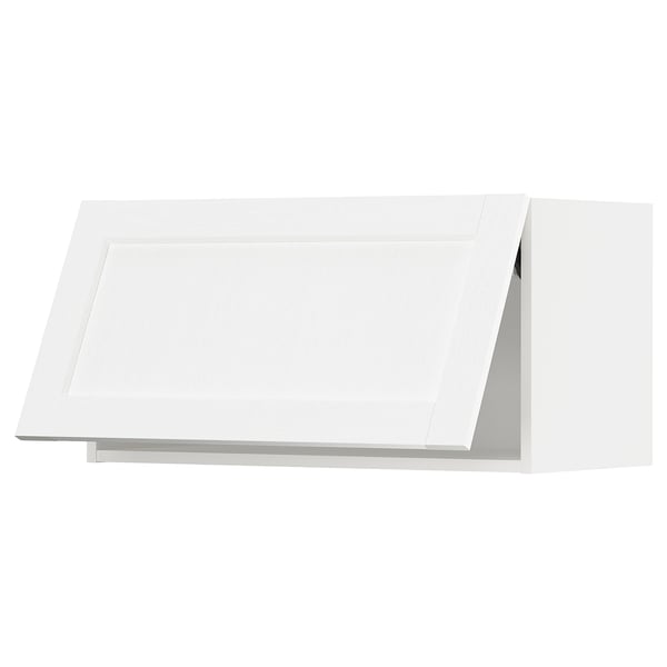 METOD wall cabinet horizontal, white Enköping/white wood effect, 80x40 cm