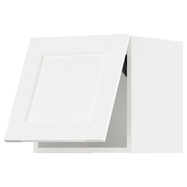 METOD wall cabinet horizontal, white Enköping/white wood effect, 40x40 cm