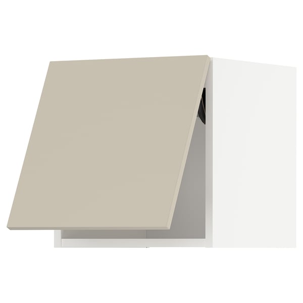 METOD wall cabinet horizontal, white/Havstorp beige, 40x40 cm
