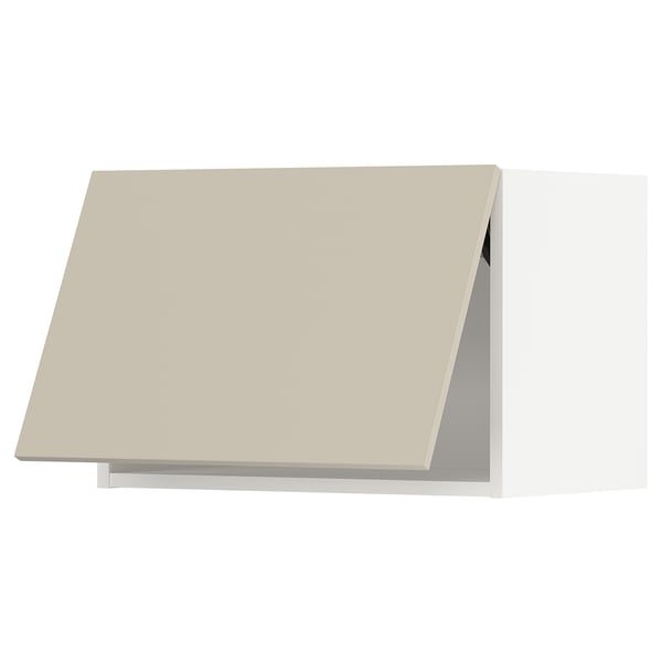 METOD wall cabinet horizontal, white/Havstorp beige, 60x40 cm