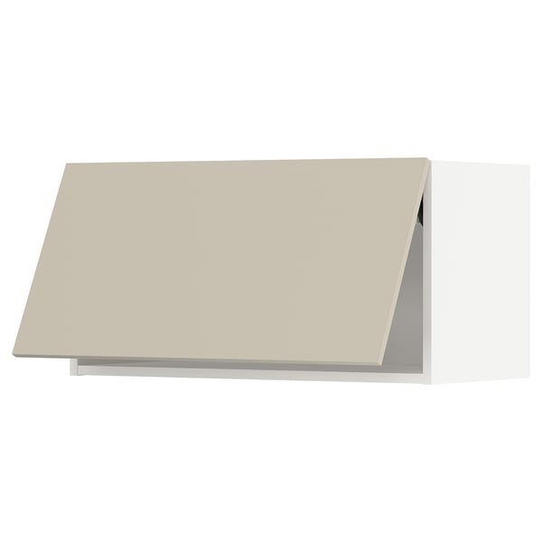 METOD wall cabinet horizontal, white/Havstorp beige, 80x40 cm