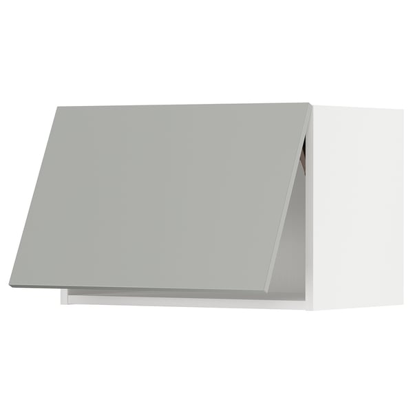 METOD wall cabinet horizontal, white/Havstorp light grey, 60x40 cm