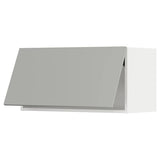METOD wall cabinet horizontal, white/Havstorp light grey, 80x40 cm