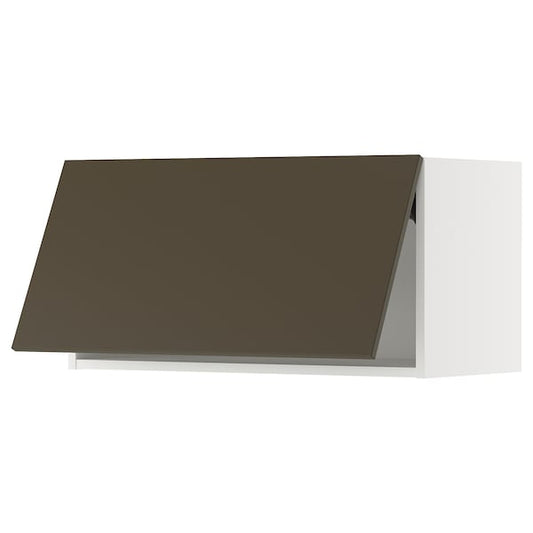 Ikea METOD - Wall cabinet horizontal, white/Havstorp brown-beige, 80x40 cm