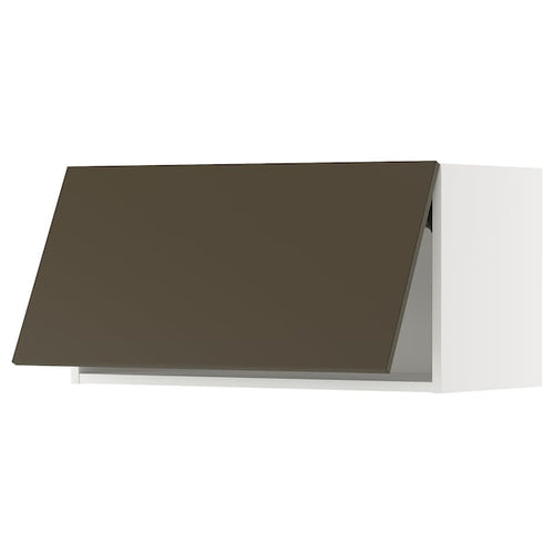 METOD - METOD Wall cabinet horizontal, white/Havstorp brown-beige, 80x40 cm