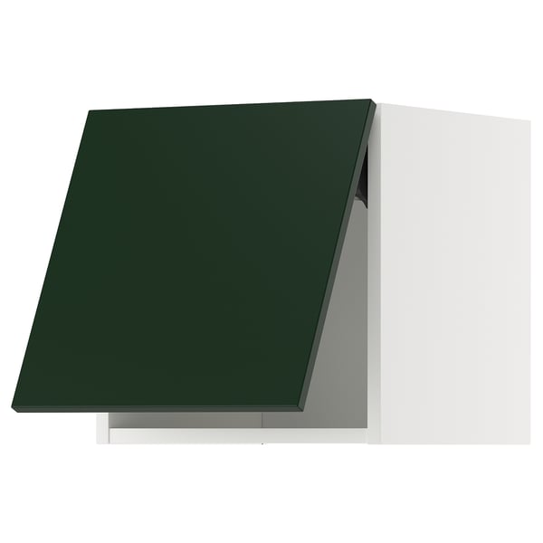 METOD wall cabinet horizontal, white/Havstorp deep green, 40x40 cm