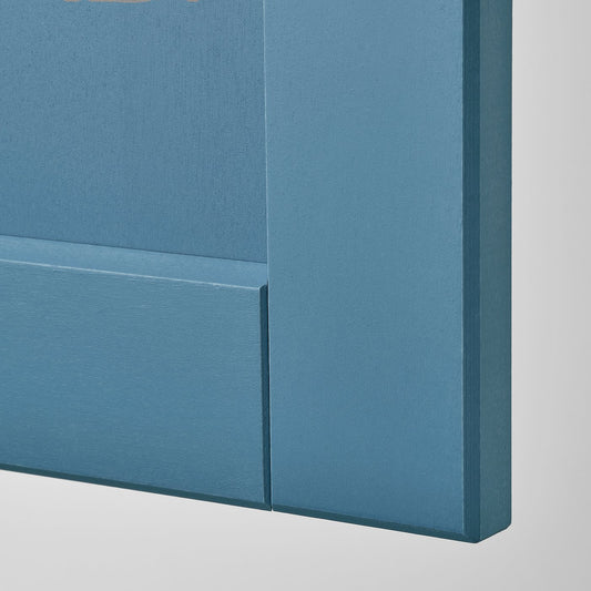 METOD wall cabinet horizontal, white/Lerhyttan blue, 60x40 cm