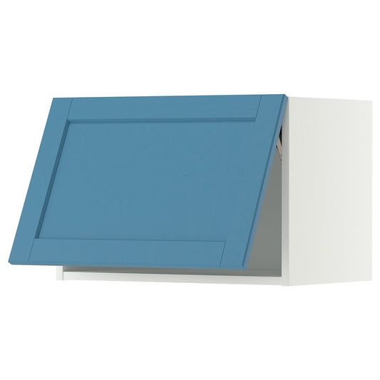 METOD wall cabinet horizontal, white/Lerhyttan blue, 60x40 cm