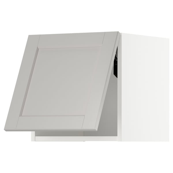 METOD wall cabinet horizontal, white/Lerhyttan light grey, 40x40 cm