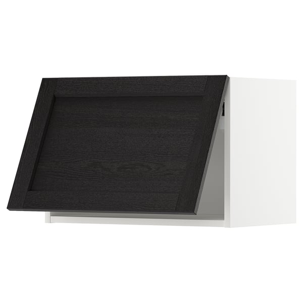 METOD wall cabinet horizontal, white/Lerhyttan black stained, 60x40 cm