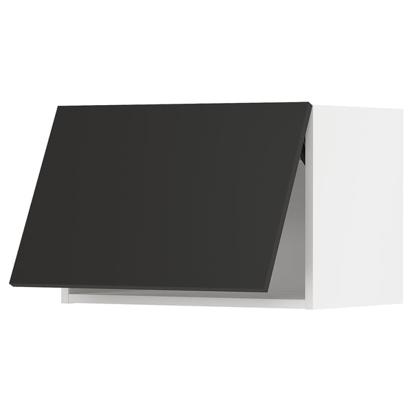 METOD - METOD Wall cabinet horizontal, white/Nickebo matt anthracite, 60x40 cm