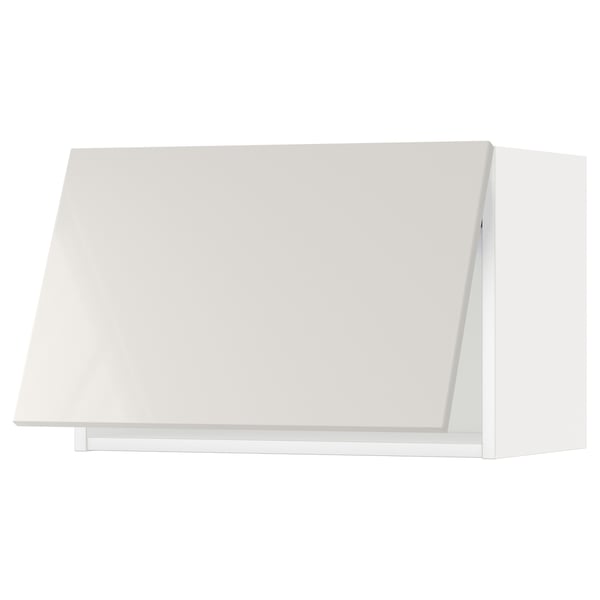 METOD wall cabinet horizontal, white/Ringhult light grey, 60x40 cm