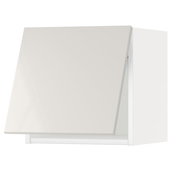 METOD wall cabinet horizontal, white/Ringhult light grey, 40x40 cm