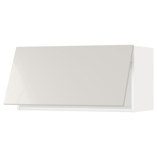 METOD wall cabinet horizontal, white/Ringhult light grey, 80x40 cm