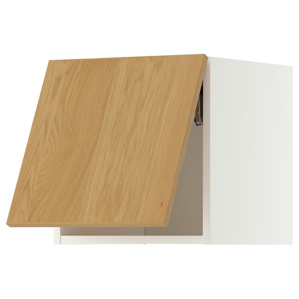 METOD wall cabinet horizontal, white/Sinarp oak veneer, 40x40 cm