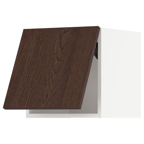 METOD wall cabinet horizontal, white/Sinarp brown, 40x40 cm