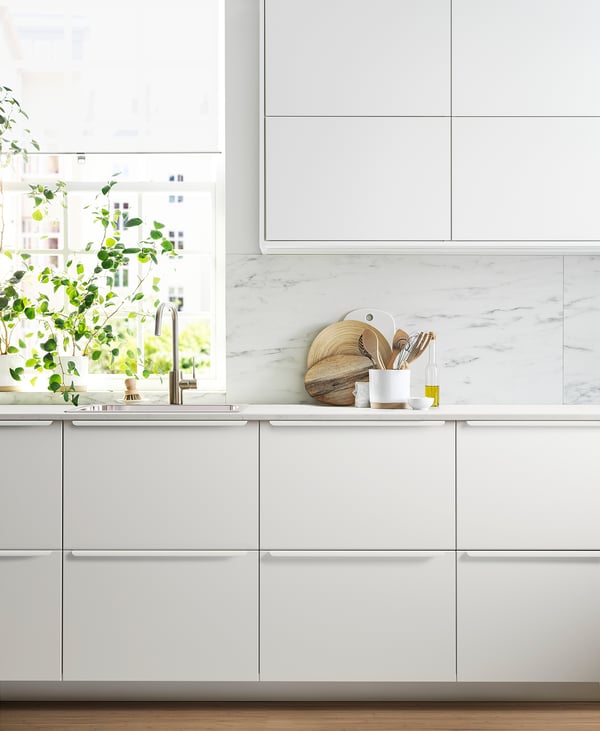 METOD wall cabinet horizontal, white/Veddinge white, 40x40 cm