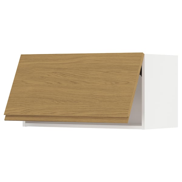 METOD - METOD Wall cabinet horizontal, white/Voxtorp oak effect, 80x40 cm