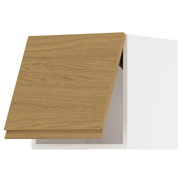 METOD wall cabinet horizontal, white/Voxtorp oak effect, 40x40 cm