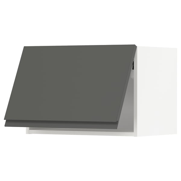METOD wall cabinet horizontal, white/Voxtorp dark grey, 60x40 cm