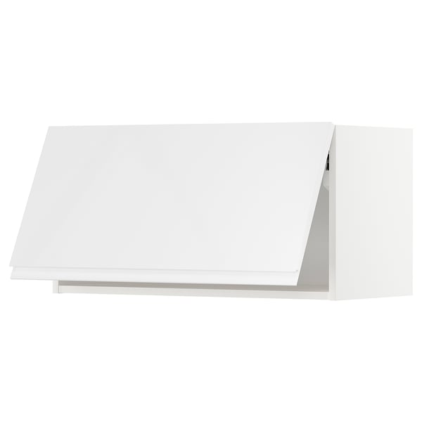 METOD wall cabinet horizontal, white/Voxtorp high-gloss/white, 80x40 cm