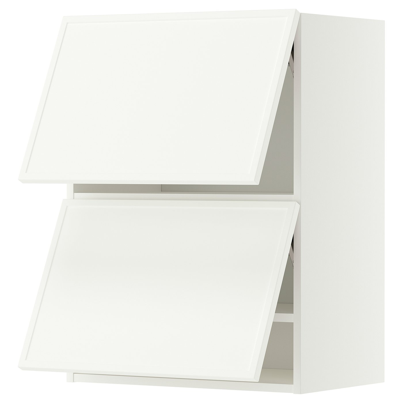 METOD wall cabinet horizontal w 2 doors, white/Aspudden matt white, 60x80 cm