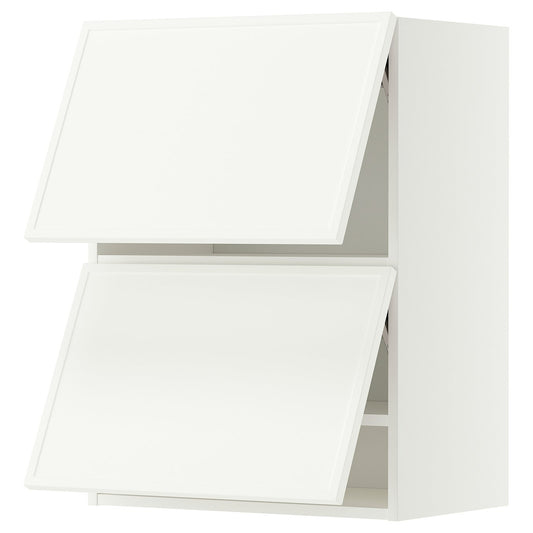 METOD wall cabinet horizontal w 2 doors, white/Aspudden matt white, 60x80 cm