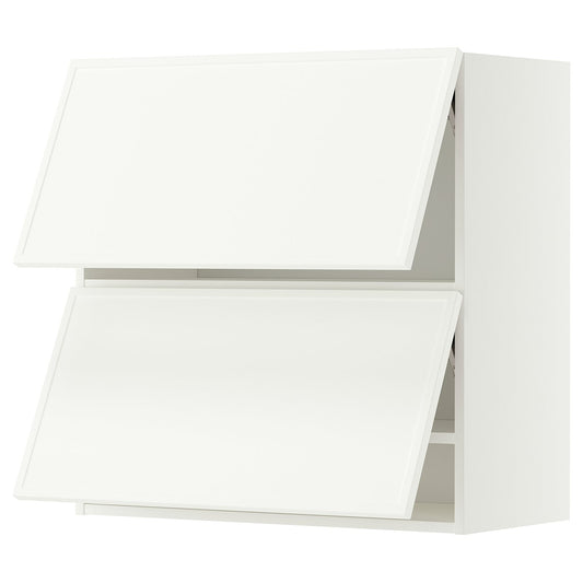 METOD wall cabinet horizontal w 2 doors, white/Aspudden matt white, 80x80 cm