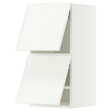 METOD wall cabinet horizontal w 2 doors, white/Aspudden matt white, 40x80 cm