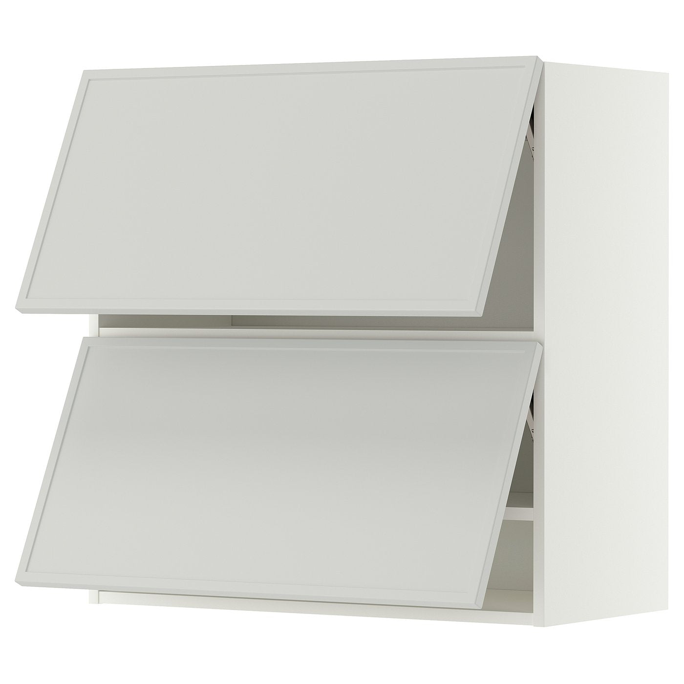 METOD wall cabinet horizontal w 2 doors, white/Aspudden light grey, 80x80 cm