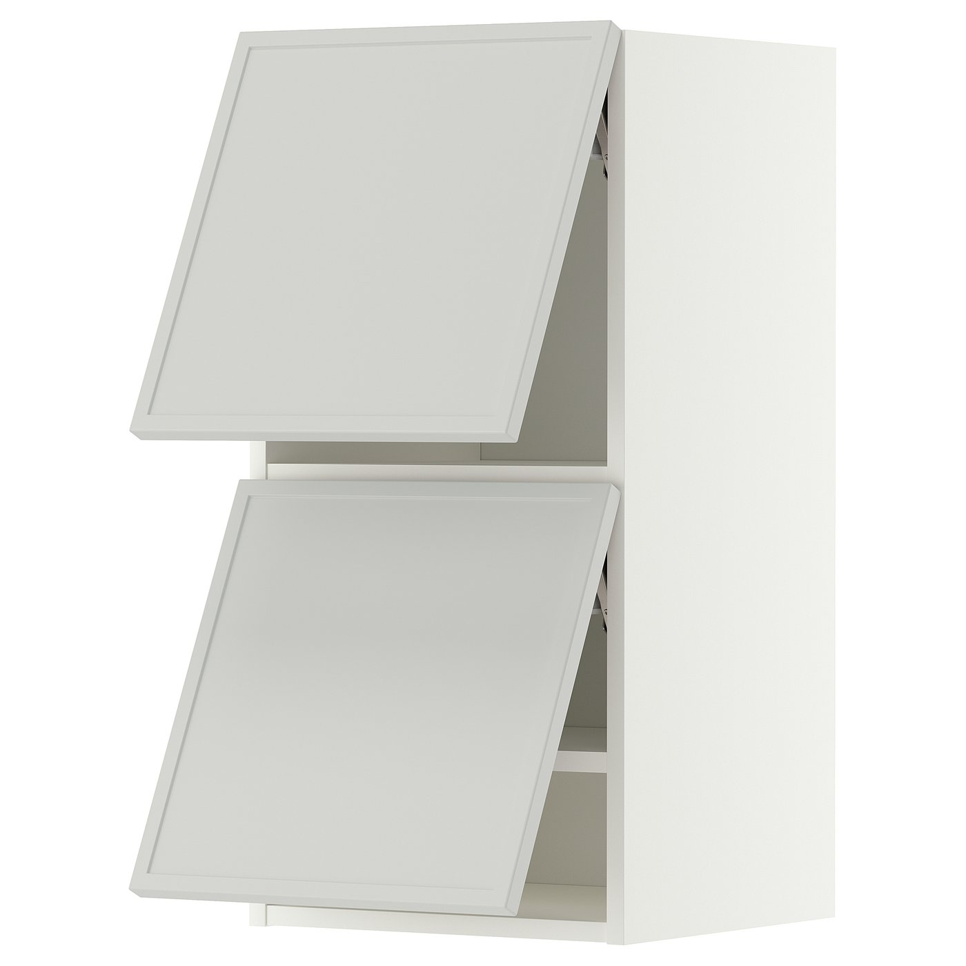 METOD wall cabinet horizontal w 2 doors, white/Aspudden light grey, 40x80 cm