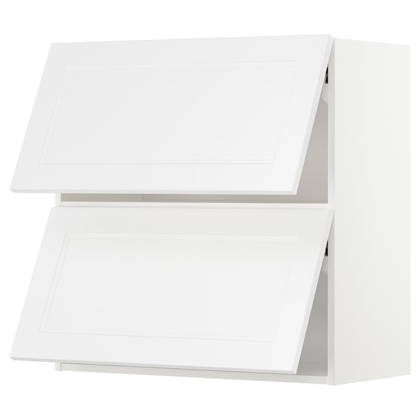 METOD wall cabinet horizontal w 2 doors, white/Axstad matt white, 80x80 cm