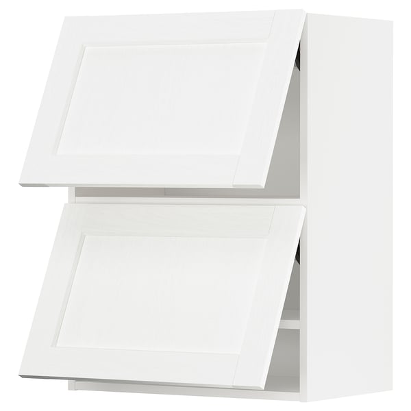 METOD - METOD Wall cabinet horizontal w 2 doors, white Enköping/white wood effect, 60x80 cm
