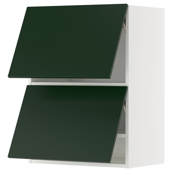 METOD - METOD Wall cabinet horizontal w 2 doors, white/Havstorp deep green, 60x80 cm
