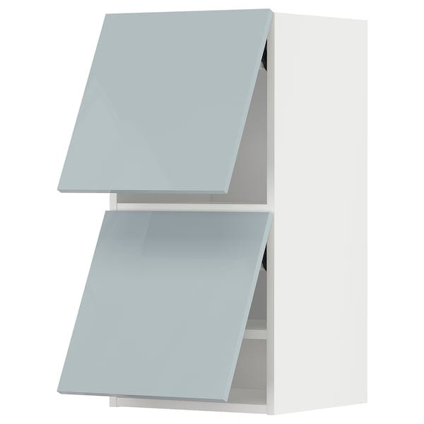 Ikea METOD - Wall cabinet horizontal w 2 doors, white/Kallarp light grey-blue , 40x80 cm