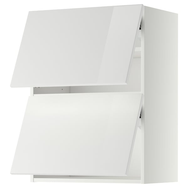 METOD wall cabinet horizontal w 2 doors, white/Ringhult white, 60x80 cm