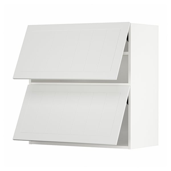 METOD - METOD Wall cabinet horizontal w 2 doors, white/Stensund white, 80x80 cm